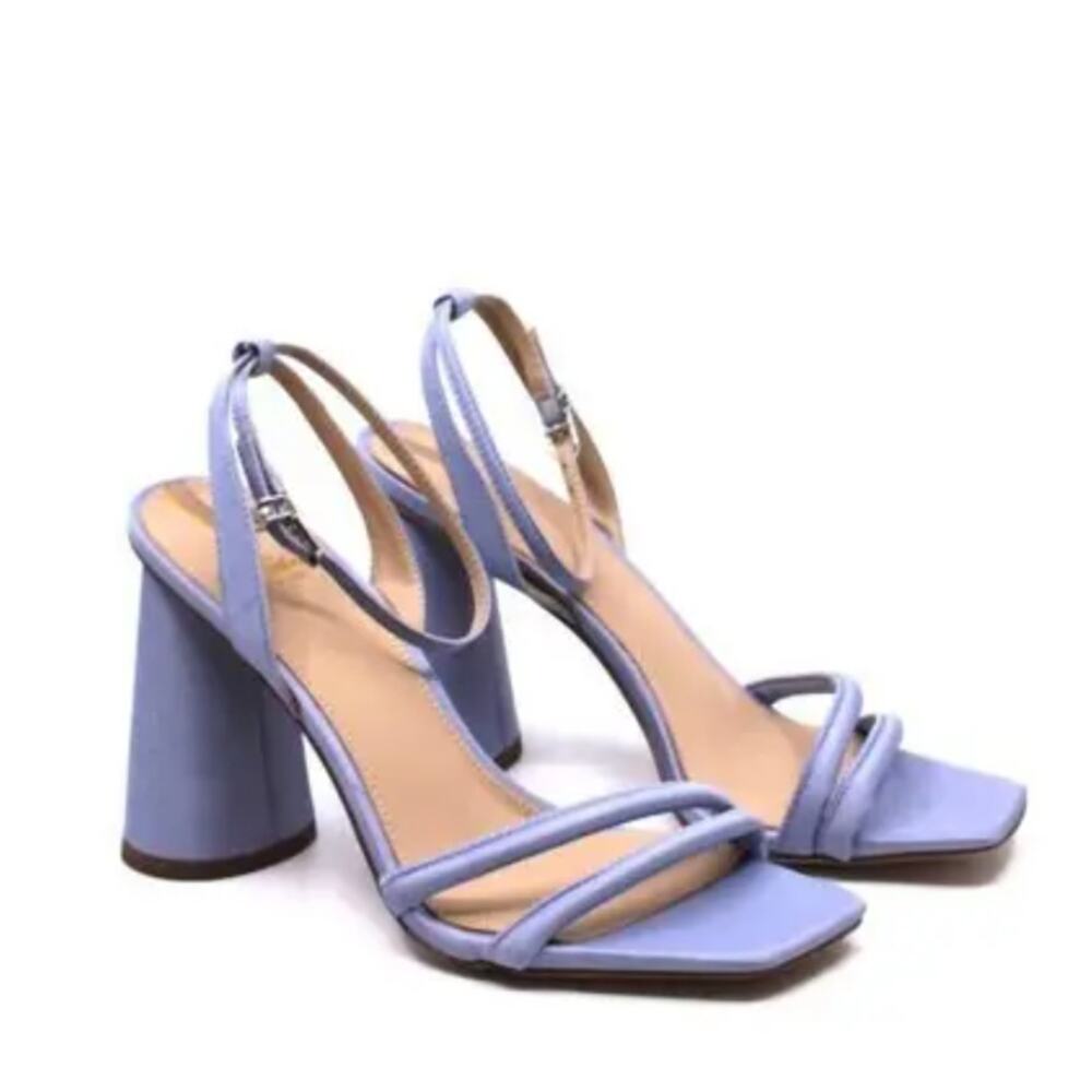 Sam Edelman Kia Heels Strappy Sandals Blue Strappy Round Heels